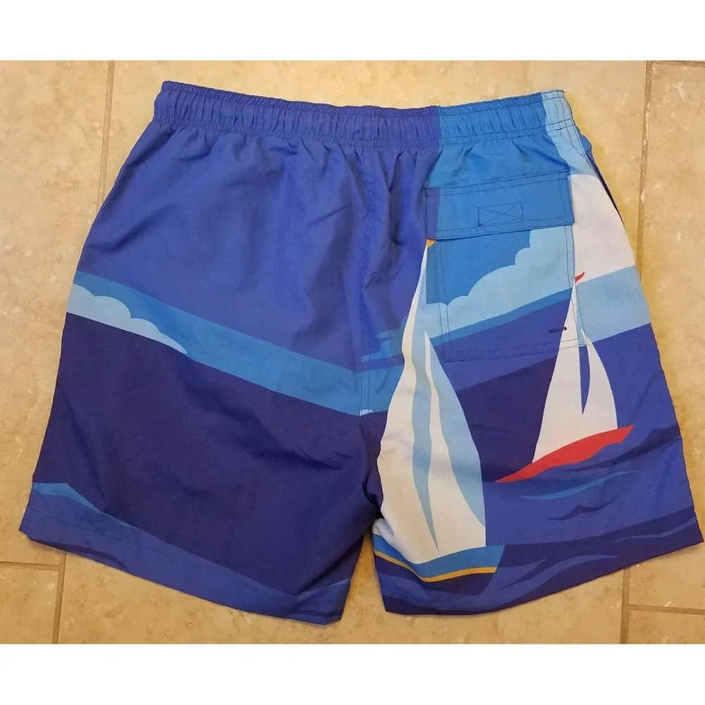 J. McLaughlin Sail Away Men Gibson Swim Shorts Water Trunks‎ Blue Size M NEW